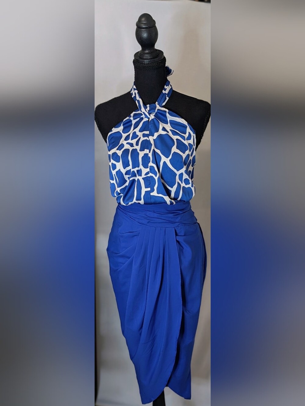 💙 DO+BE Cobalt Draped Skirt — Size S